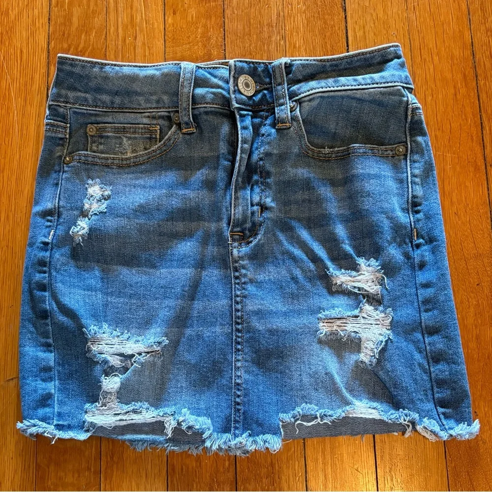American Eagle Outfitters Distressed Denim Skirt - Picture 1 of 7